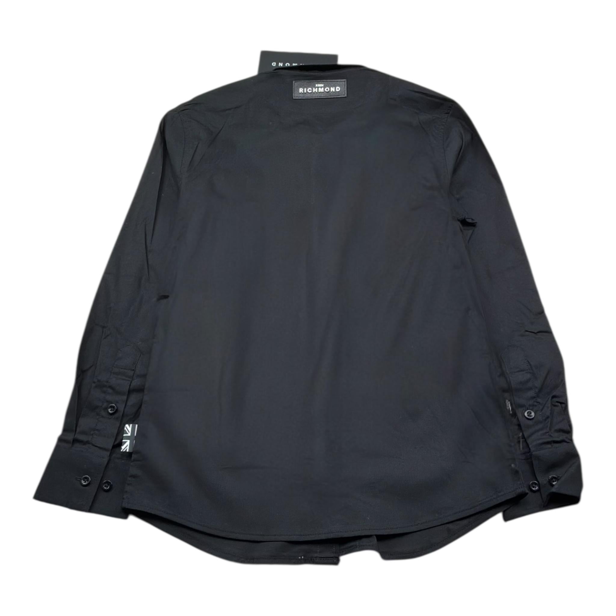John Richmond Camicia Tinta Unita con Logo per Bambino RBP25028CAX NERO JOHN RICHMOND 