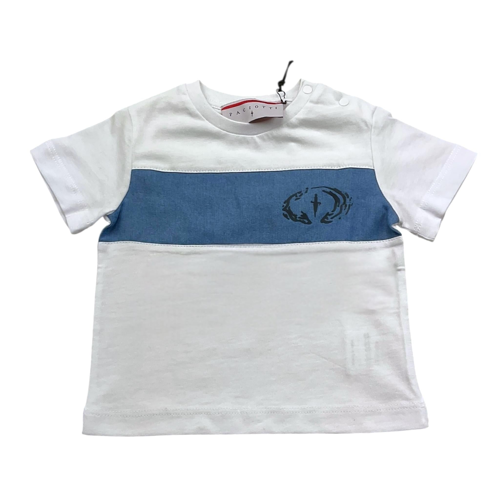 Cesare Paciotti T-Shirt Girocollo Tinta Unita con Stampa per Neonato TSP5157B BIANCO CESARE PACIOTTI 