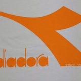 Diadora T-Shirt Girocollo Tinta Unita con Stampa Bianco per Bambino