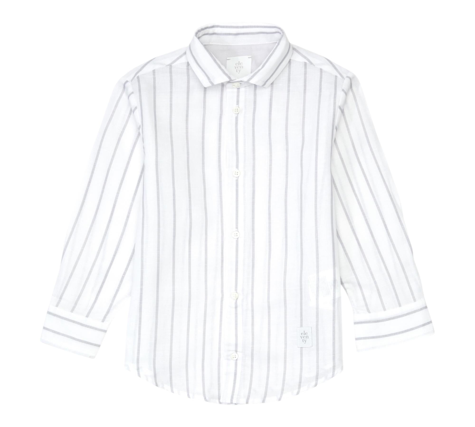 Eleventy Camicia Tinta Unita Fantasia A Righe per Bambino EW5P30X BIANCO ELEVENTY 