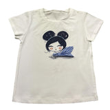 Liu Jo T-Shirt Tinta Unita Girocollo con Stampa per Bambina KA5039XX BIANCO LIU JO 
