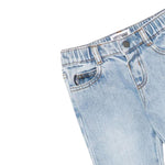 Moschino Jeans tinta unita con Elastico In Vita Azzurro per Neonato MUP054 AZZURRO MOSCHINO 