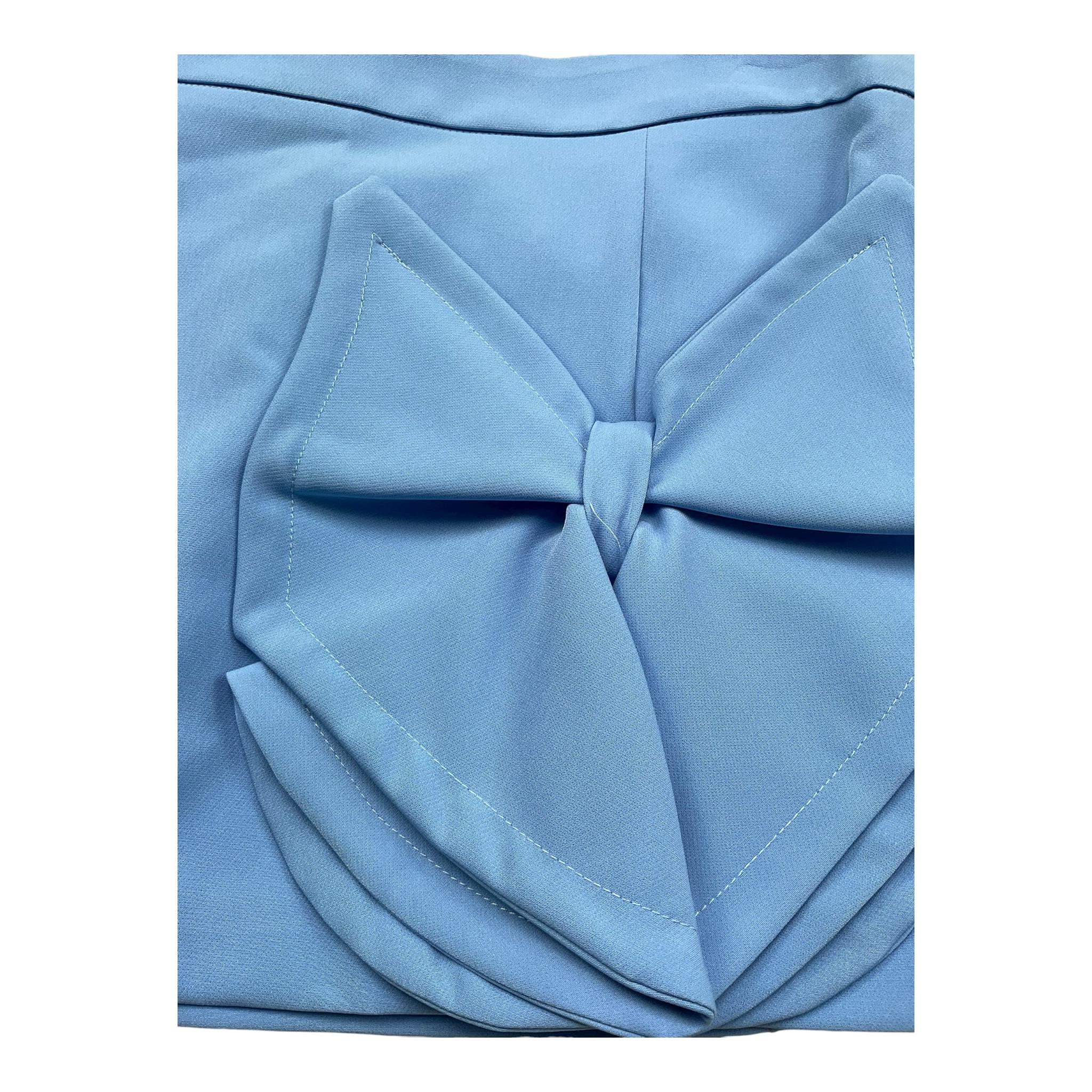 Petit Posh Gonna Tinta Unita con Fiocco per Bambina GFBS25018GO AZZURRO PETIT POSH 