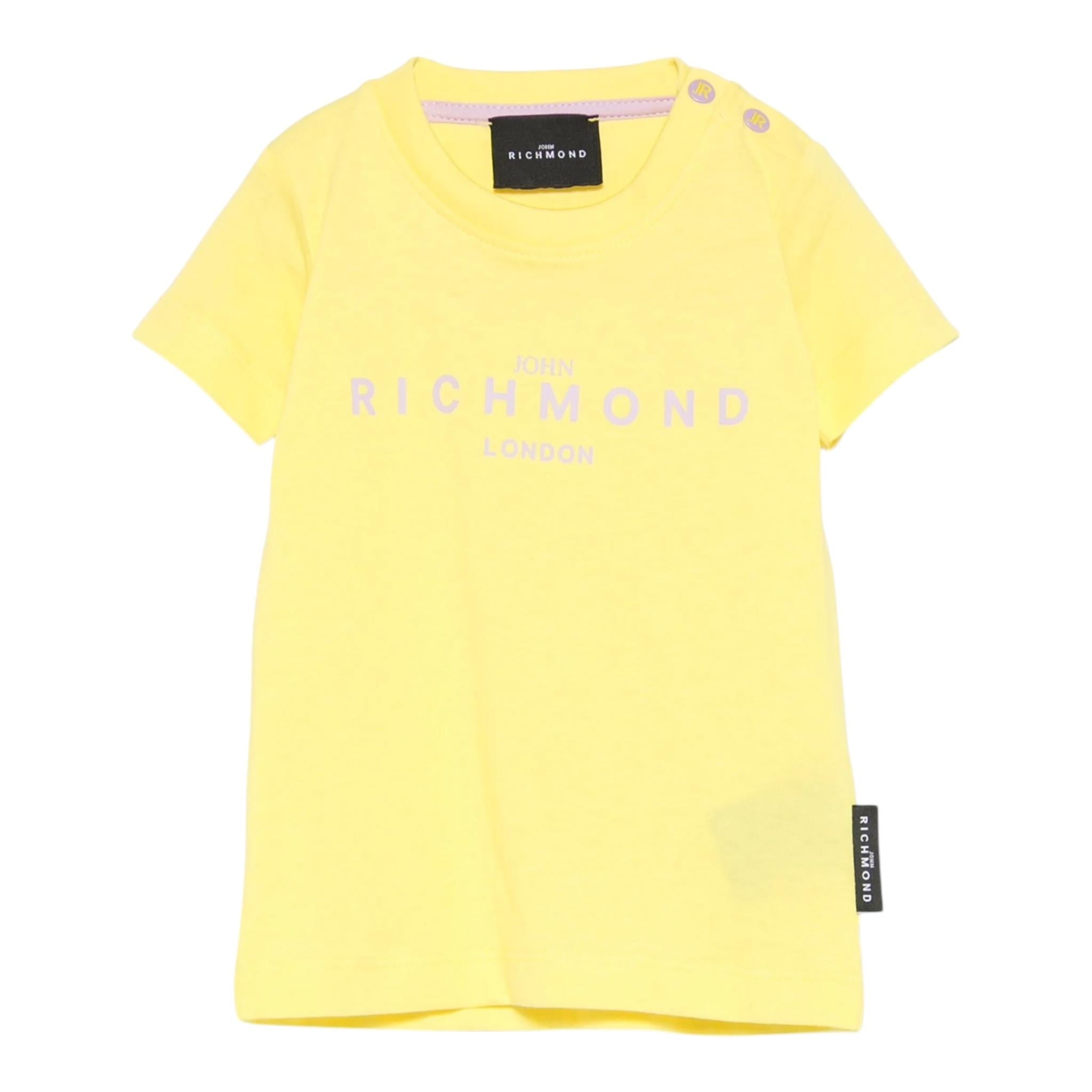 John Richmond T-Shirt Girocollo Tinta Unita con Stampa per Neonata RIP25002TSX GIALLO JOHN RICHMOND 