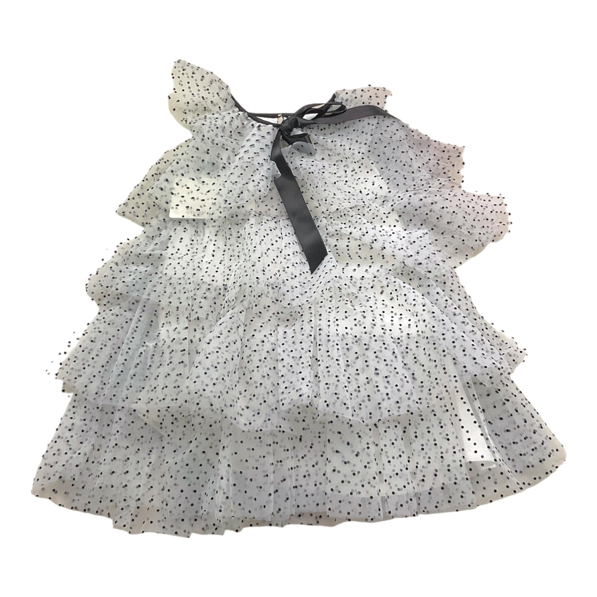 A' La Page Abito Tinta Unita con Tulle E Pailletes per Bambina 25SAGRE00006 BIANCO A' LA PAGE 