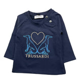 TRUSSARDI shirt girocollo tinta unita con stampa Blu per Neonata TIA2559TS BLU TRUSSARDI 