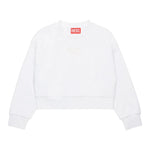 Diesel Felpa Chiusa Girocollo Tinta Unita con Logo per Bambina J01826 BIANCO DIESEL 