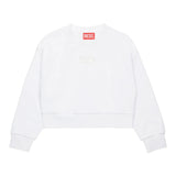 Diesel Felpa Chiusa Girocollo Tinta Unita con Logo per Bambina J01826 BIANCO DIESEL 