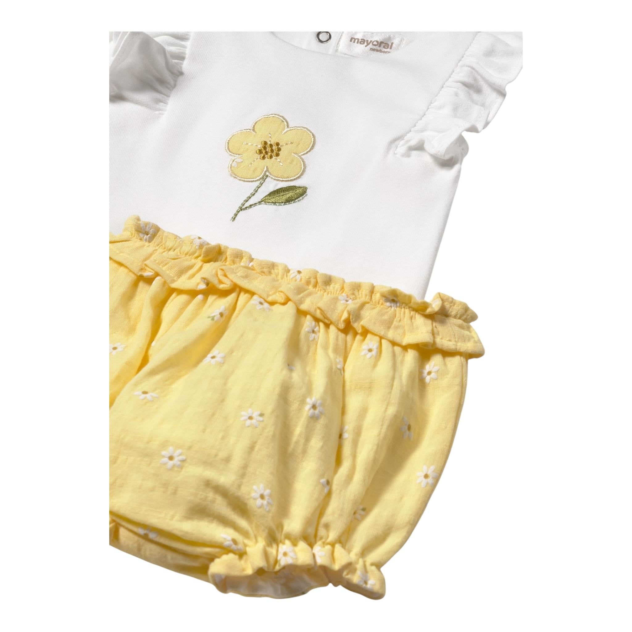Mayoral Completo 2 Pezzi Canotta-Culotte per Neonata 1255 BIANCO/GIALLO MAYORAL 