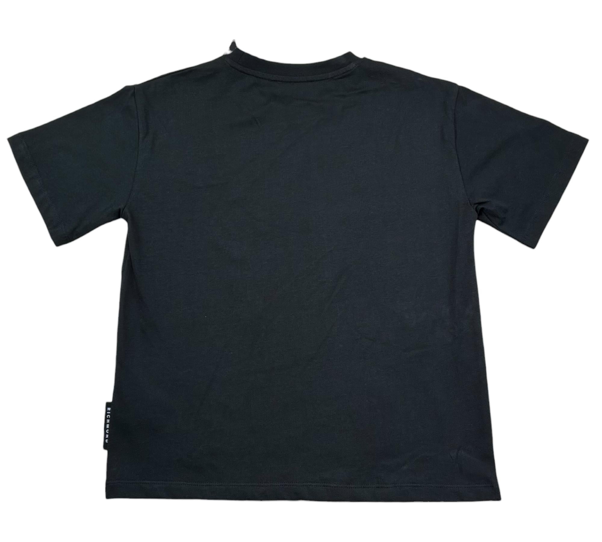 John Richmond T-Shirt Girocollo Tinta Unita con Ricami per Bambino RBP26099TS NERO JOHN RICHMOND 