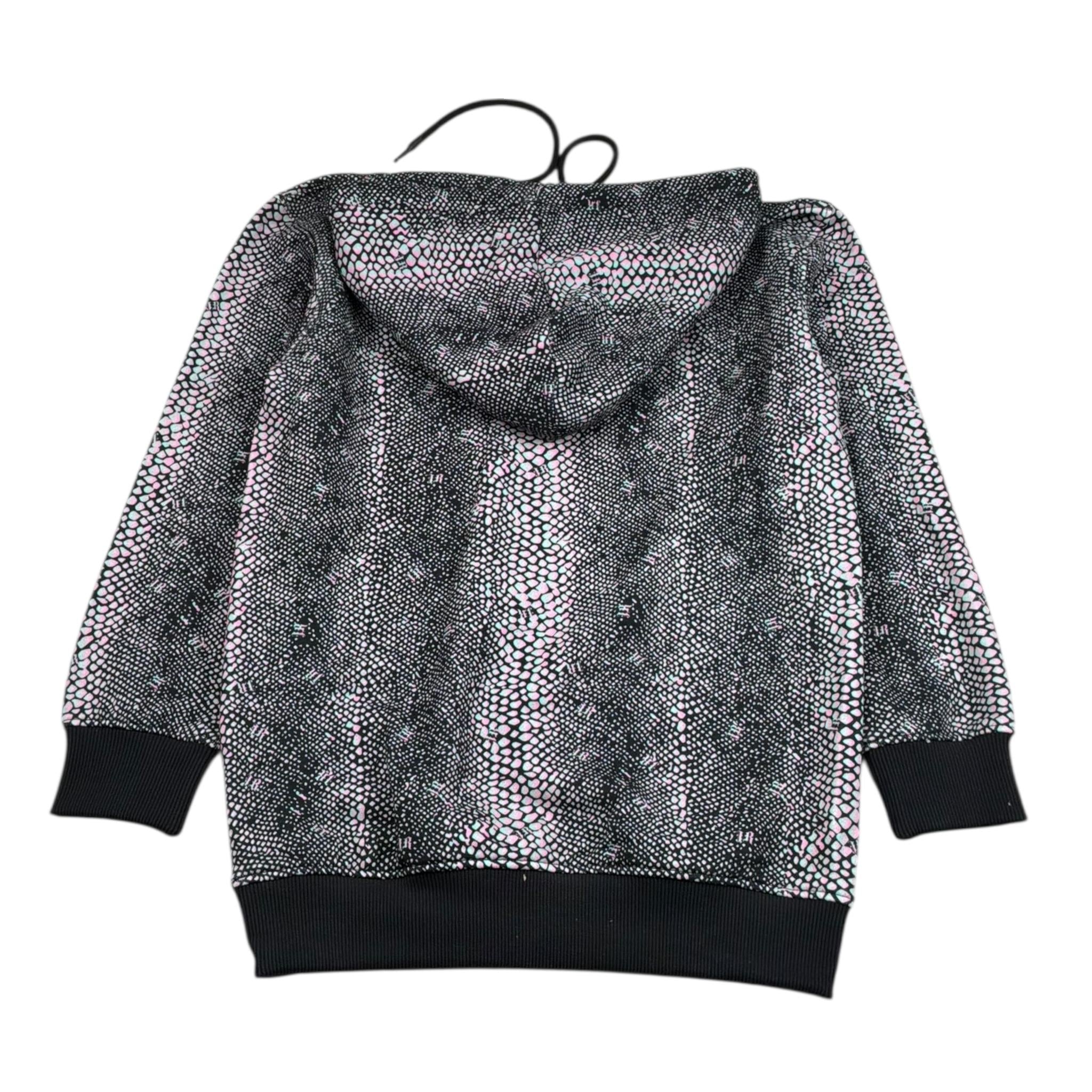 John Richmond Felpa Tinta Unita con Microfantasia E Cappuccio per Bambina RGP26165FE NERO JOHN RICHMOND 