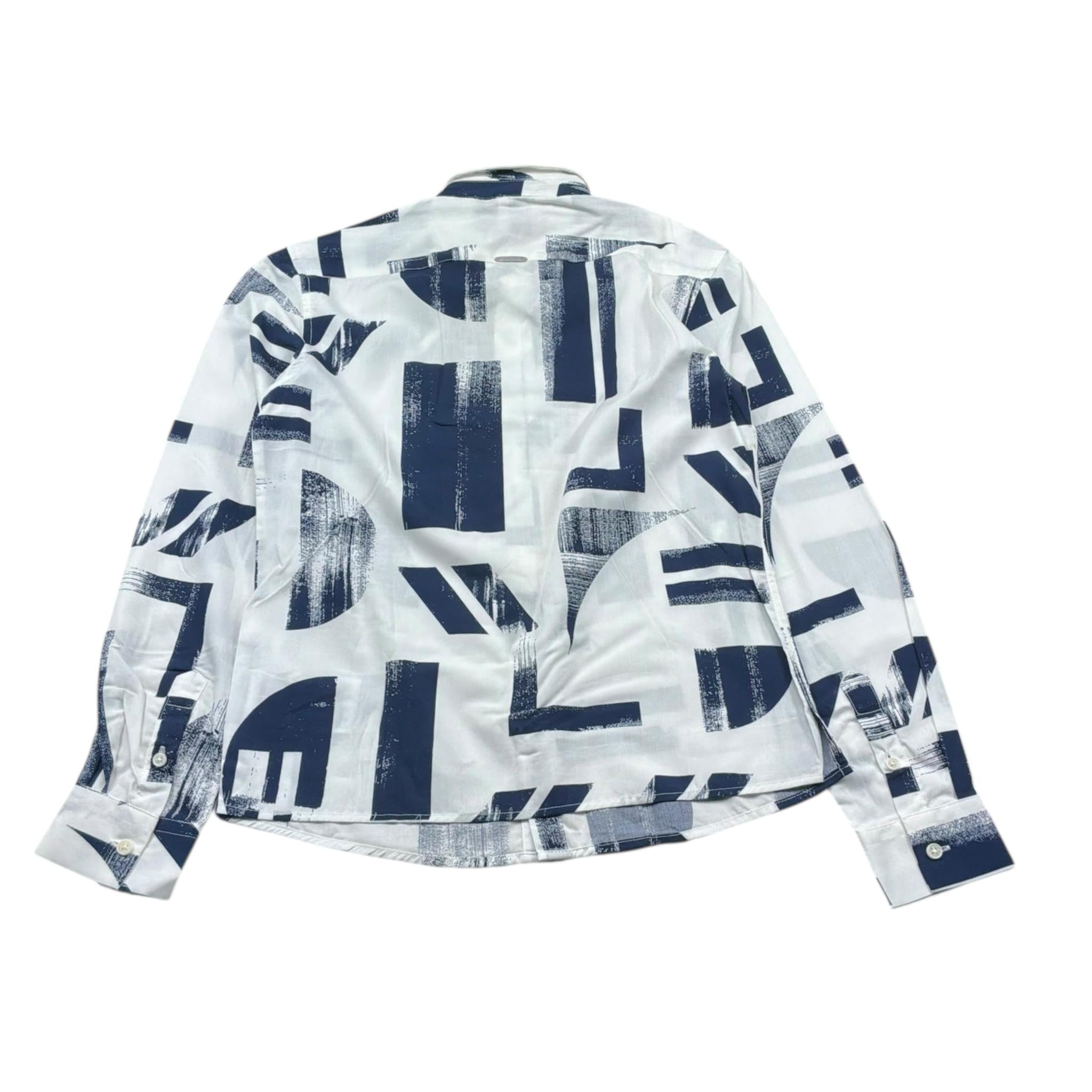 Antony Morato Camicia Tinta Unita con Fantasia Manica Lunga per Bambino MKSL00262X BIANCO/BLU ANTONY MORATO 