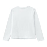 TWINSET shirt girocollo tinta unita con logo Bianco per Bambina 242GJ2430 BIANCO TWINSET 