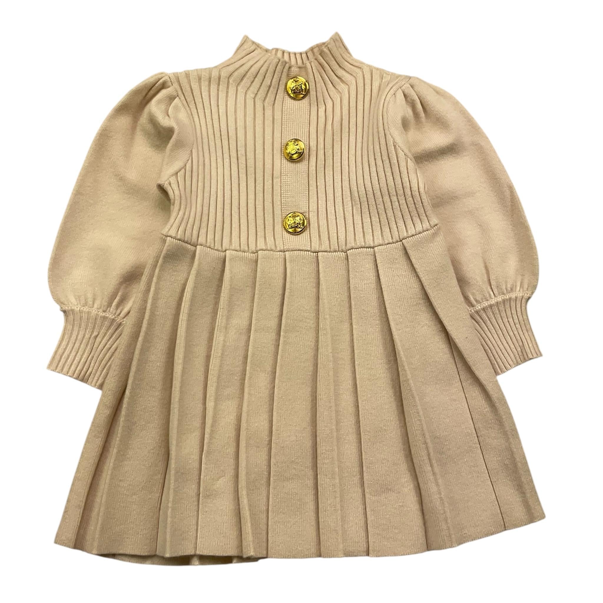 JANICE abito manica lunga tinta unita con bottoni Panna per Neonata JN637N PANNA JANICE 