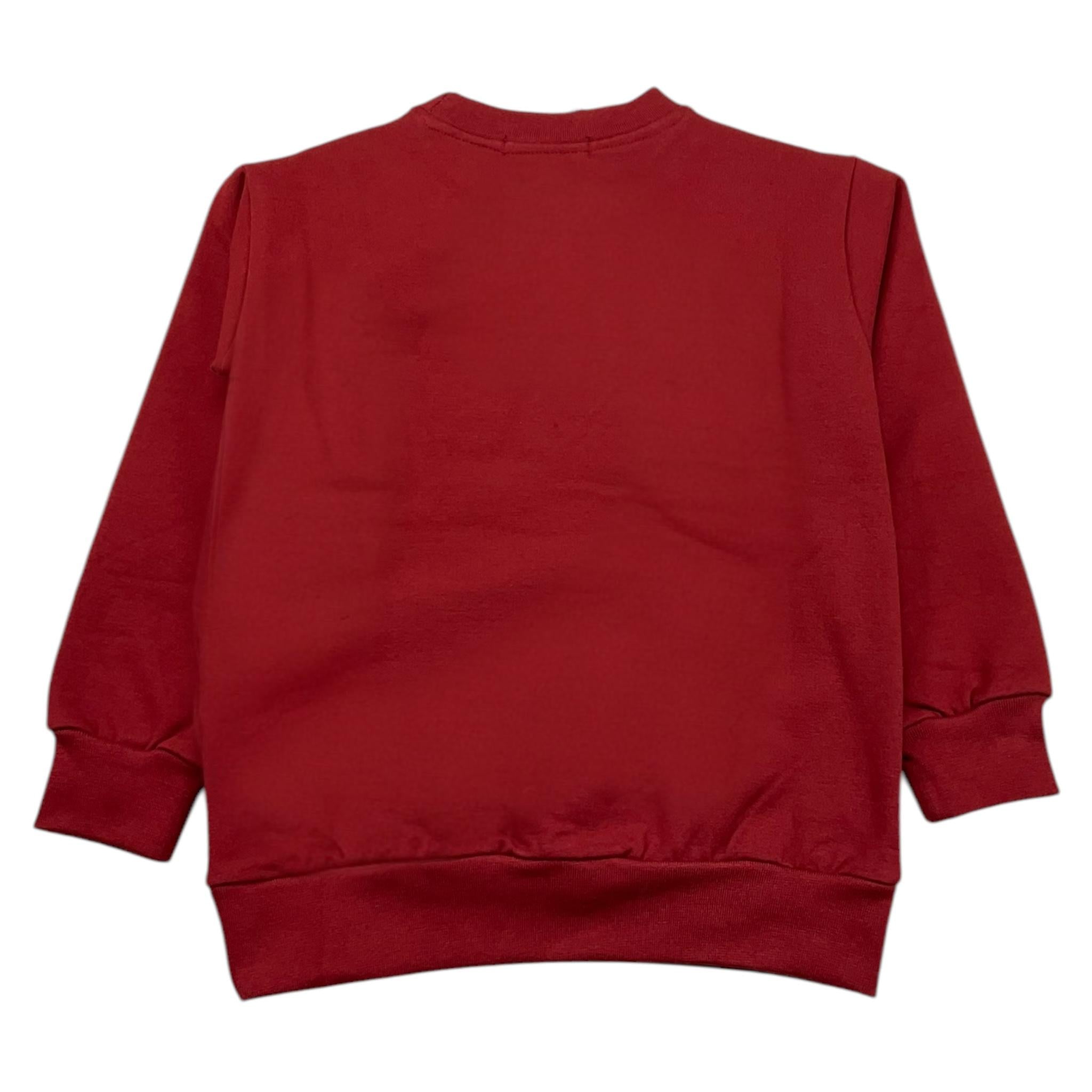 NEVER TOO felpa chiusa girocollo tinta unita con stampa in contrasto Rosso per Bambino NT2204B ROSSO NEVER TOO 