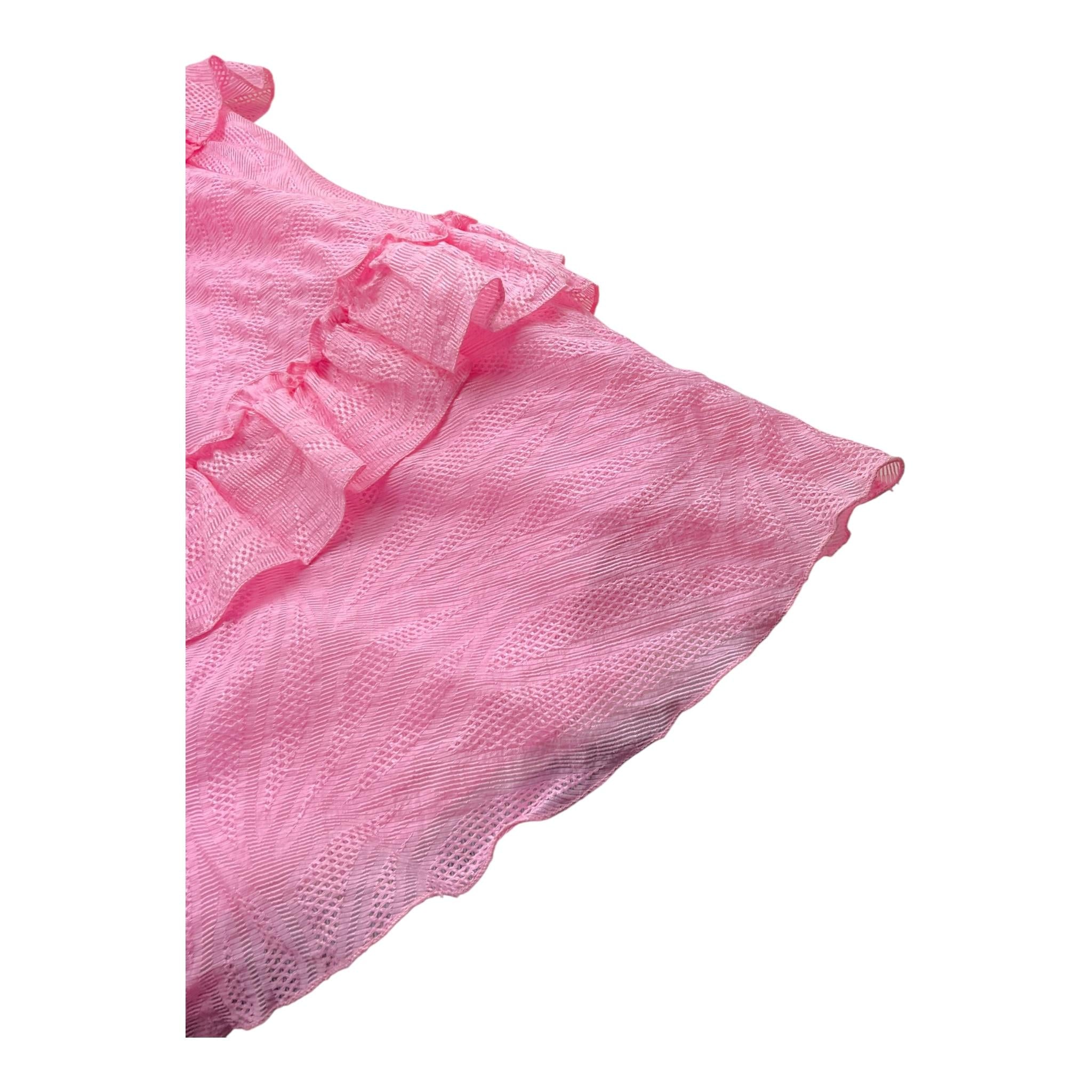 A' La Page Abito Tinta Unita con Ricami per Bambina 25SAGDRE00014 ROSA A' LA PAGE 