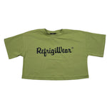 Refrigiwear T-Shirt Girocollo Tinta Unita Modello Crop per Bambina RWG640 VERDE REFRIGIWEAR 
