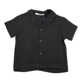 I'M Brian Camicia Mezza Manica Tinta Unita con Bottoni Nero per Neonato