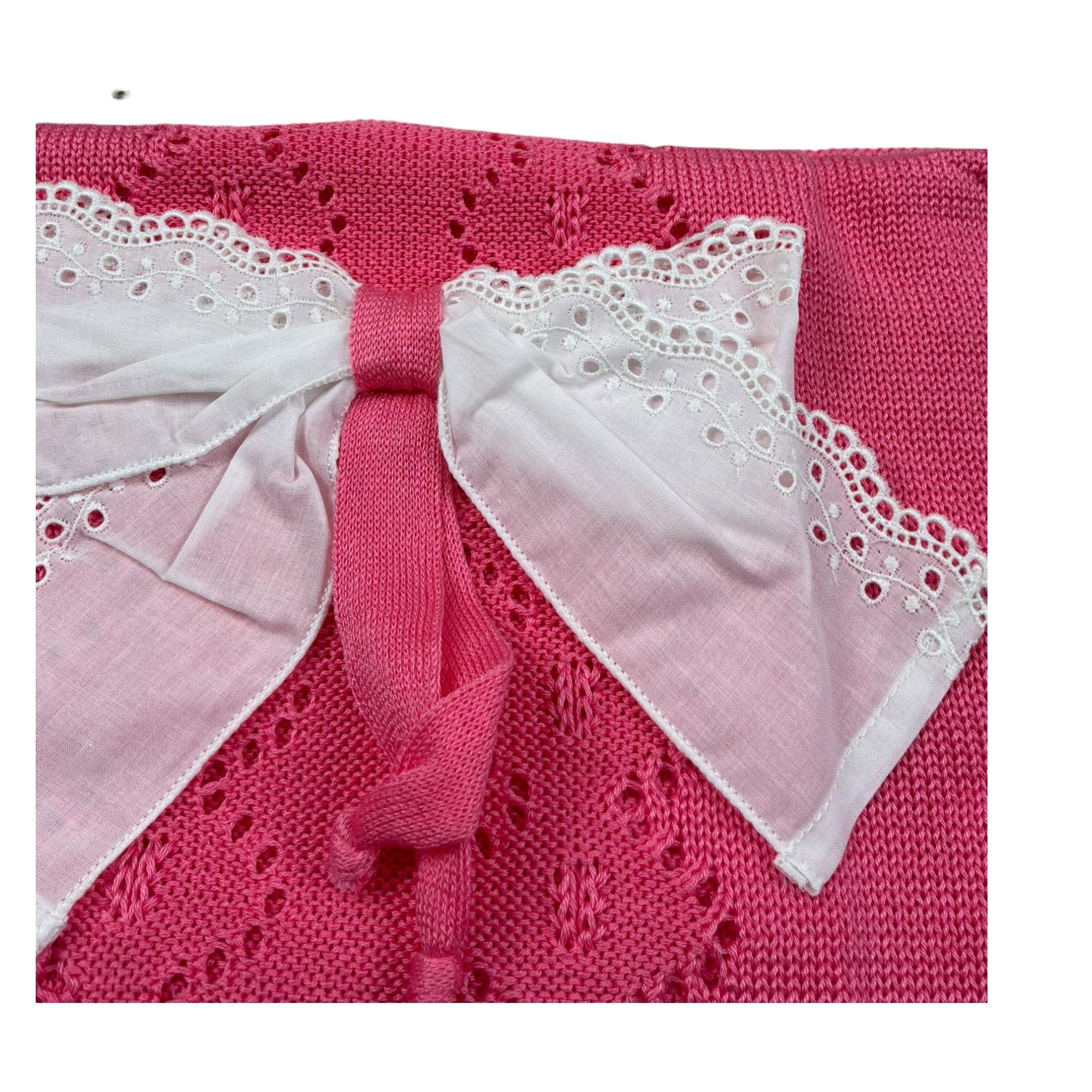 Marlu' Coperta Tinta Unita con Fiocco per Neonata EP1380 ROSA MARLU' 