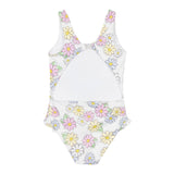 Monnalisa Costume Intero Tinta Unita con Stampa per Bambina 39E045J BIANCO MONNALISA 