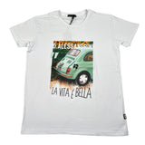 Patriot T-Shirt Girocollo Tinta Unita con Stampa In Contrasto per Bambino 1236M00226XX BIANCO PATRIOT 