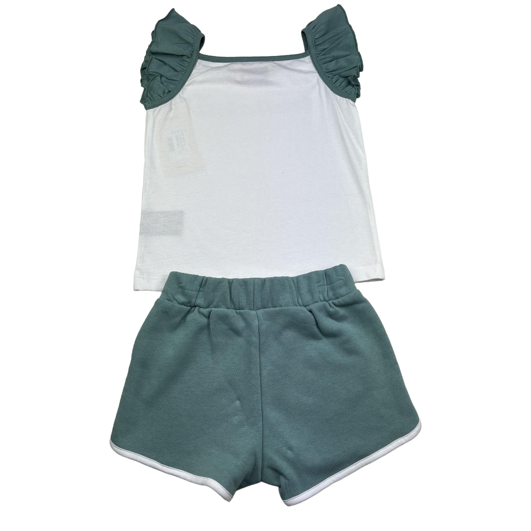 Trussardi Completo 2 Pezzi Canotta-Short per Bambina TGP26011CJ BIANCO/VERDE TRUSSARDI 