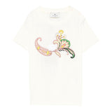 Etro T-Shirt Girocollo Tinta Unita con Ricamo per Bambina GW8A71 PANNA ETRO 