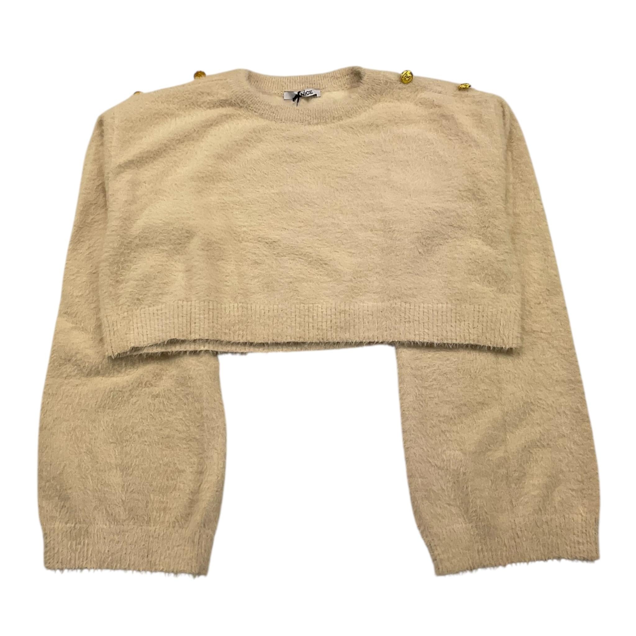 JANICE maglia girocollo tinta unita Beige per Bambina JN589R BEIGE JANICE 