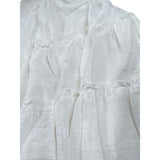 Magil Abito Tinta Unita con Arriccio per Bambina HN20004 BIANCO MAGIL 