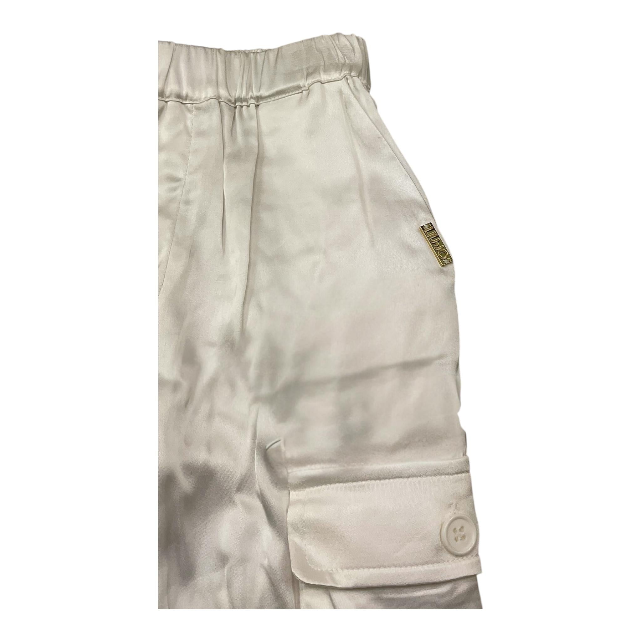 Liu Jo Pantalone Tinta Unita con Elastico In Vita per Bambina KA4024 BIANCO LIU JO 
