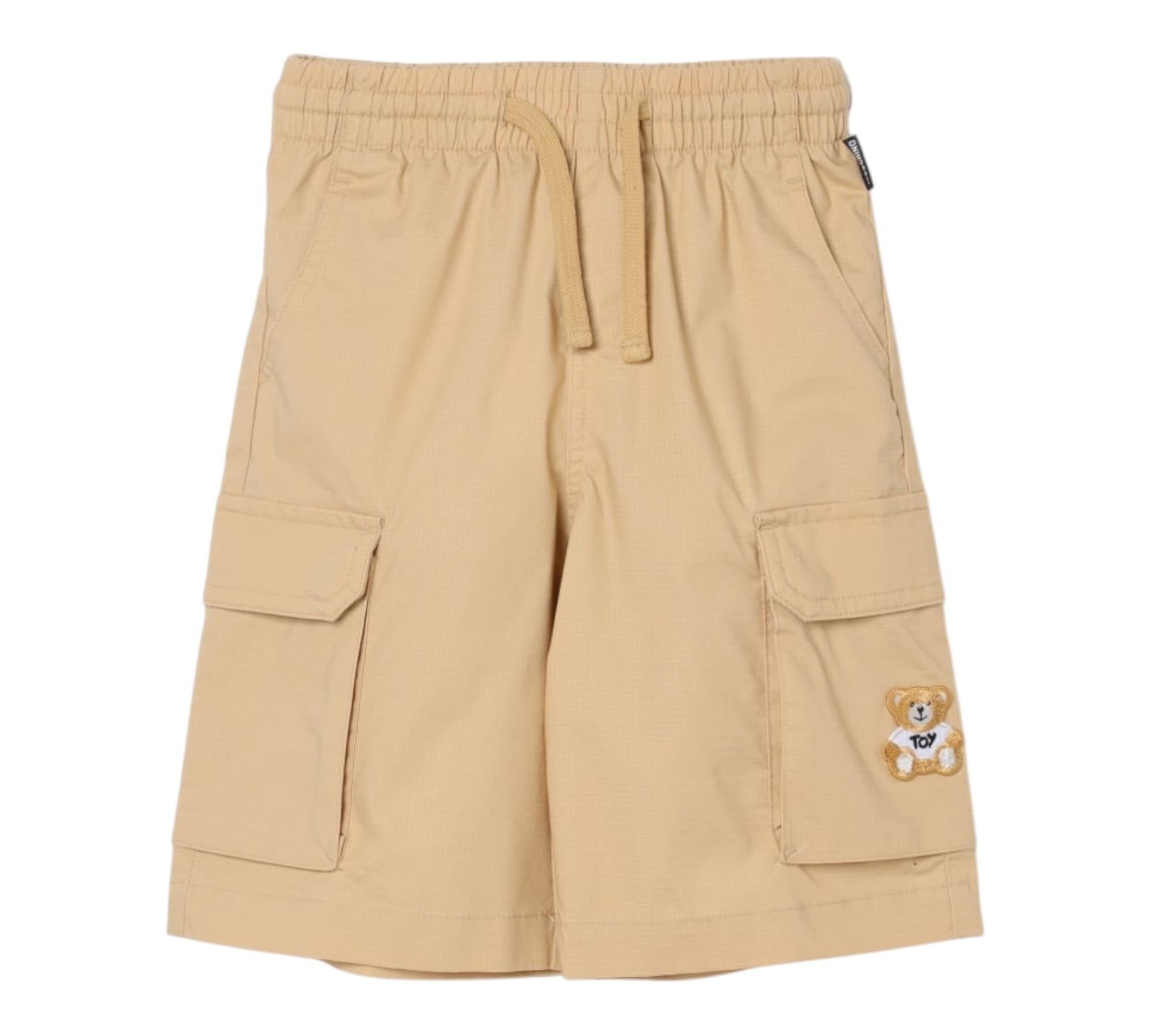 Moschino Bermuda Tinta Unita con Elastico In Vita per Bambino HUQ027 CAMMELLO MOSCHINO 