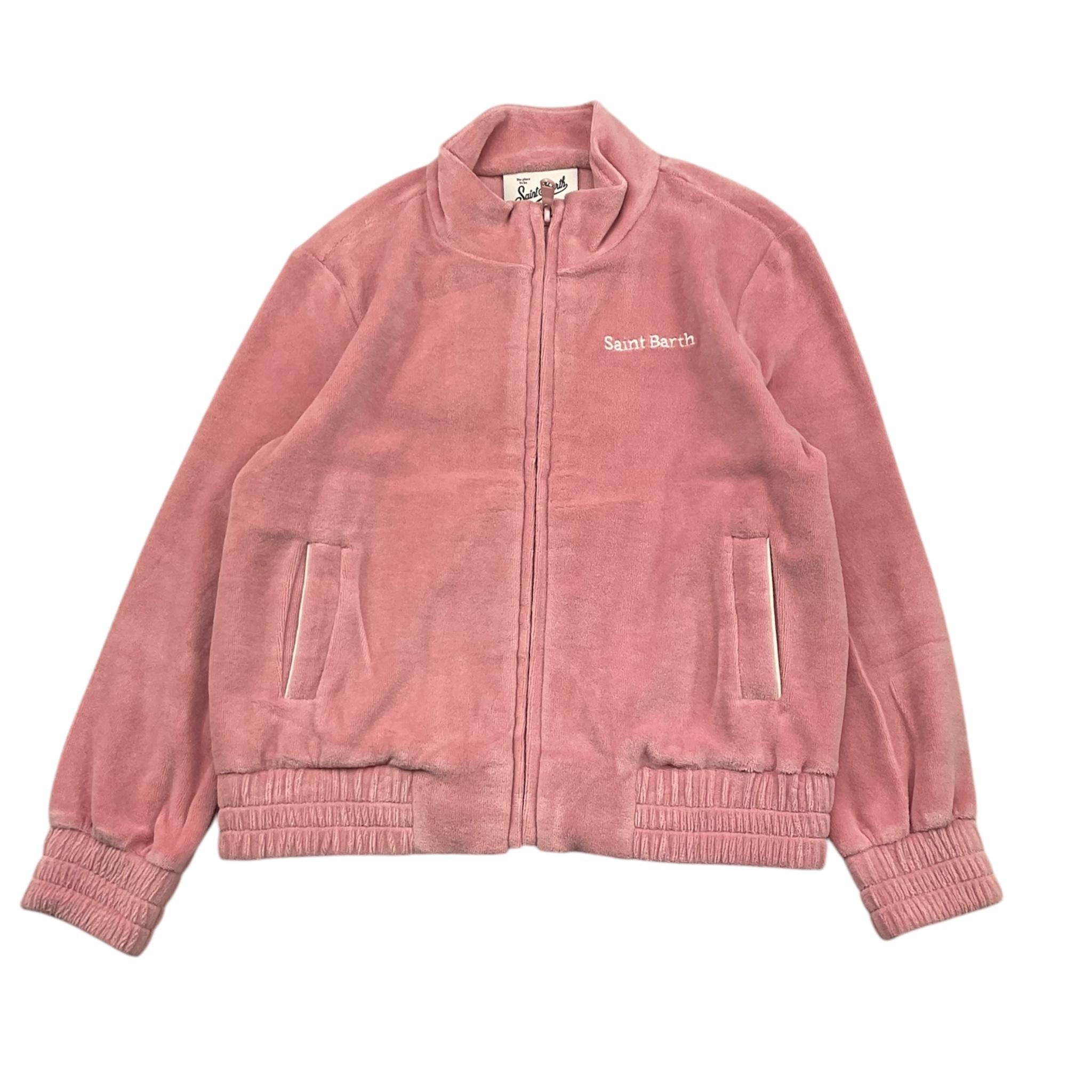 SAINT BARTH felpa tinta unita con zip e stampa Rosa per Bambina MIRIAM ROSA SAINT BARTH 