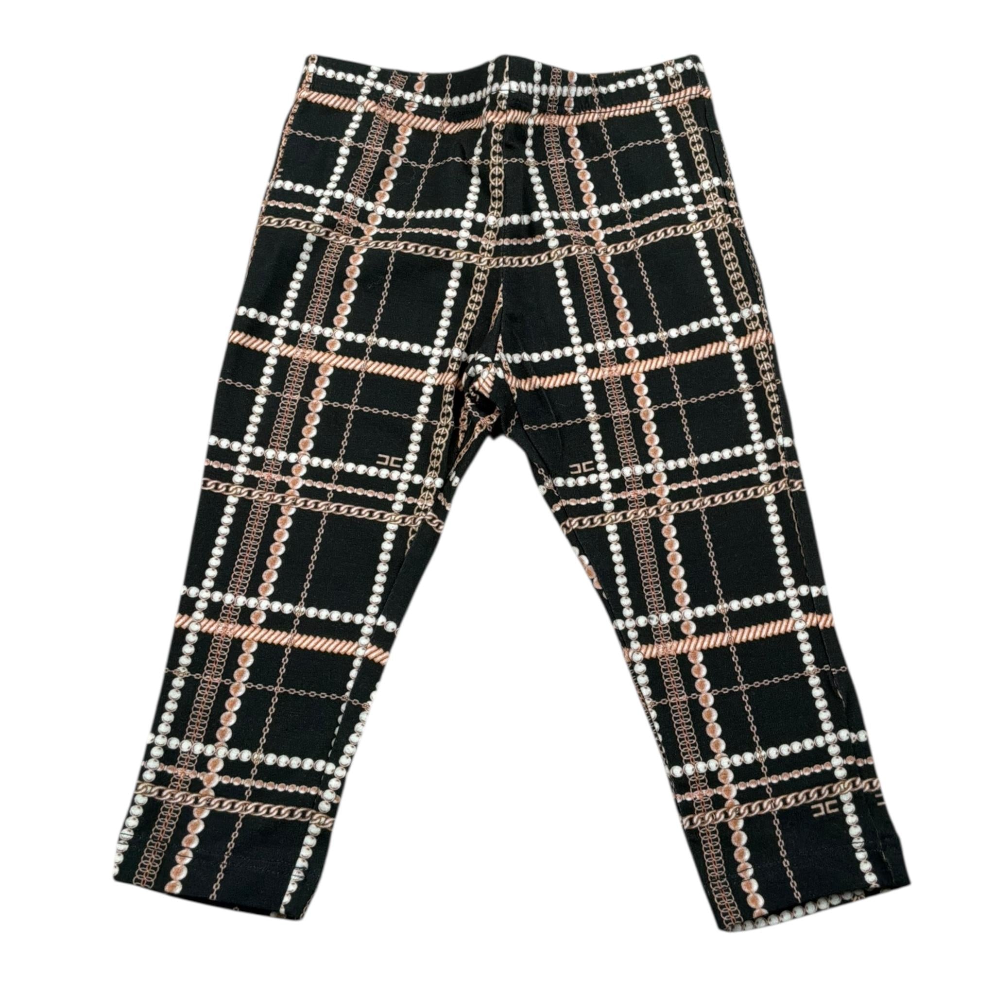 Elisabetta Franchi Leggins Tinta Unita Stampa Fantasia per Neonata EGPA35 NERO ELISABETTA FRANCHI 