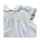 Le Bebe Abito Mezza Manica Tinta Unita con Profili In Contrasto per Neonata LBG6340 BIANCO LE BEBE 