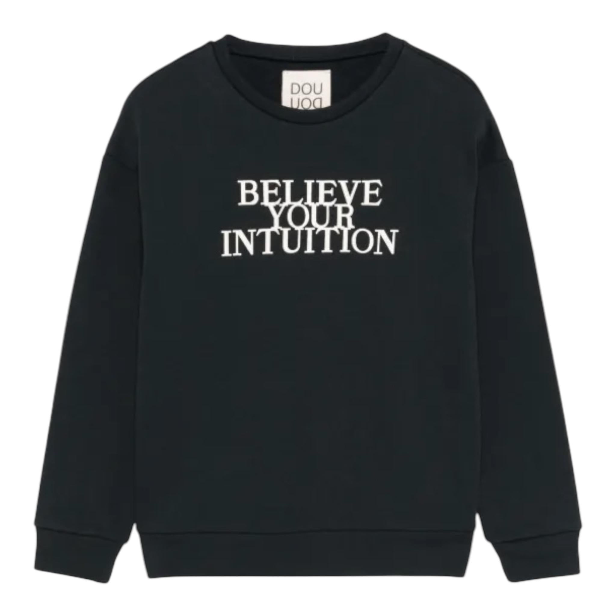 DOU DOU felpa chiusa girocollo tinta unita cn stampa Blu per Bambino DV4P20 BLU DOU DOU 