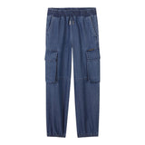 Michael Kors Pantalone Tinta Unita con Elastico In Vita per Bambina R30415 BLU MICHAEL KORS 