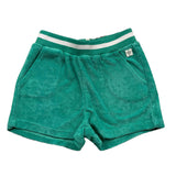 Carre'Ment Beau Bermuda Tinta Unita In Spugna Verde Acqua Per Bambino