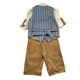 Mai'S Kids Completo 4 Pezzi Camicie-Gilet.Pantalone-Papillon per Bambino FRANK AZZURRO MAI'S KIDS 