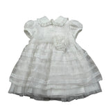 Aletta Abito Mezza Manica Tinta Unita con Tulle per Neonata HP220335C BIANCO ALETTA 