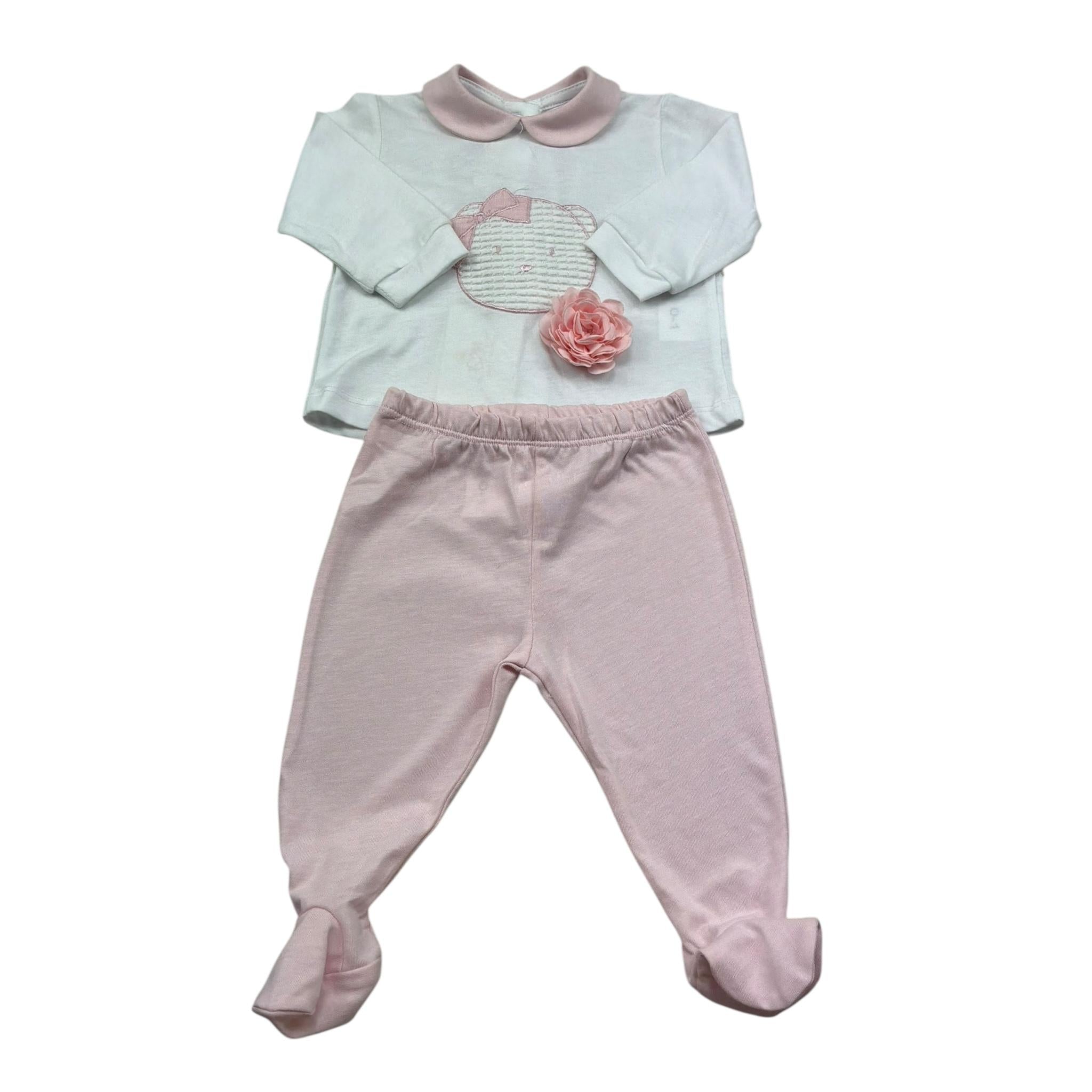 Isabel & Martinez Completo 2 Pezzi Shirt-Ghettina per Neonata IM25N443 BIANCO/ROSA ISABEL & MARTINEZ 