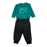 Cesare Paciotti Completo Felpa Girocollo-Pantalone In Tuta Verde Per Bambino