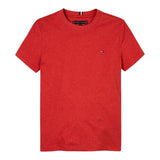 Tommy Hilfiger T-Shirt Girocollo Tinta Unita con Logo per Bambino KB0KB06879 ROSSO TOMMY HILFIGER 