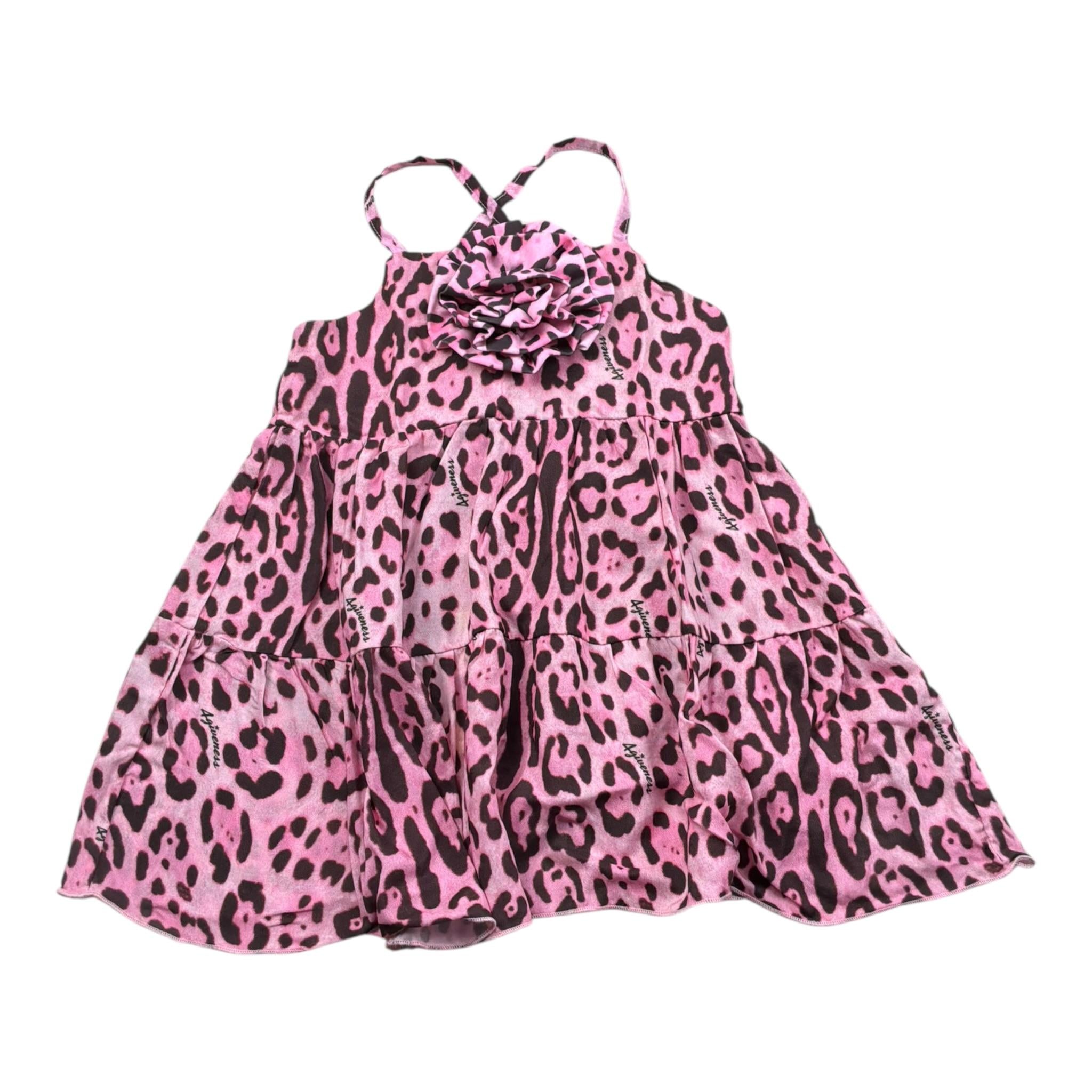 4Giveness Abito Tinta Unita con Fantasia Maculata per Neonata FGCN3965 ROSA 4GIVENESS 