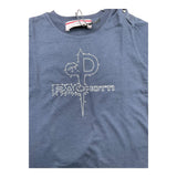 Cesare Paciotti T-Shirt Tinta Unita Girocollo con Stampa Logo Blu per Neonato