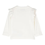 MOSCHINO shirt girocollo tinta unita con stampa in contrasto Panna per Bambina HDO00T PANNA MOSCHINO 