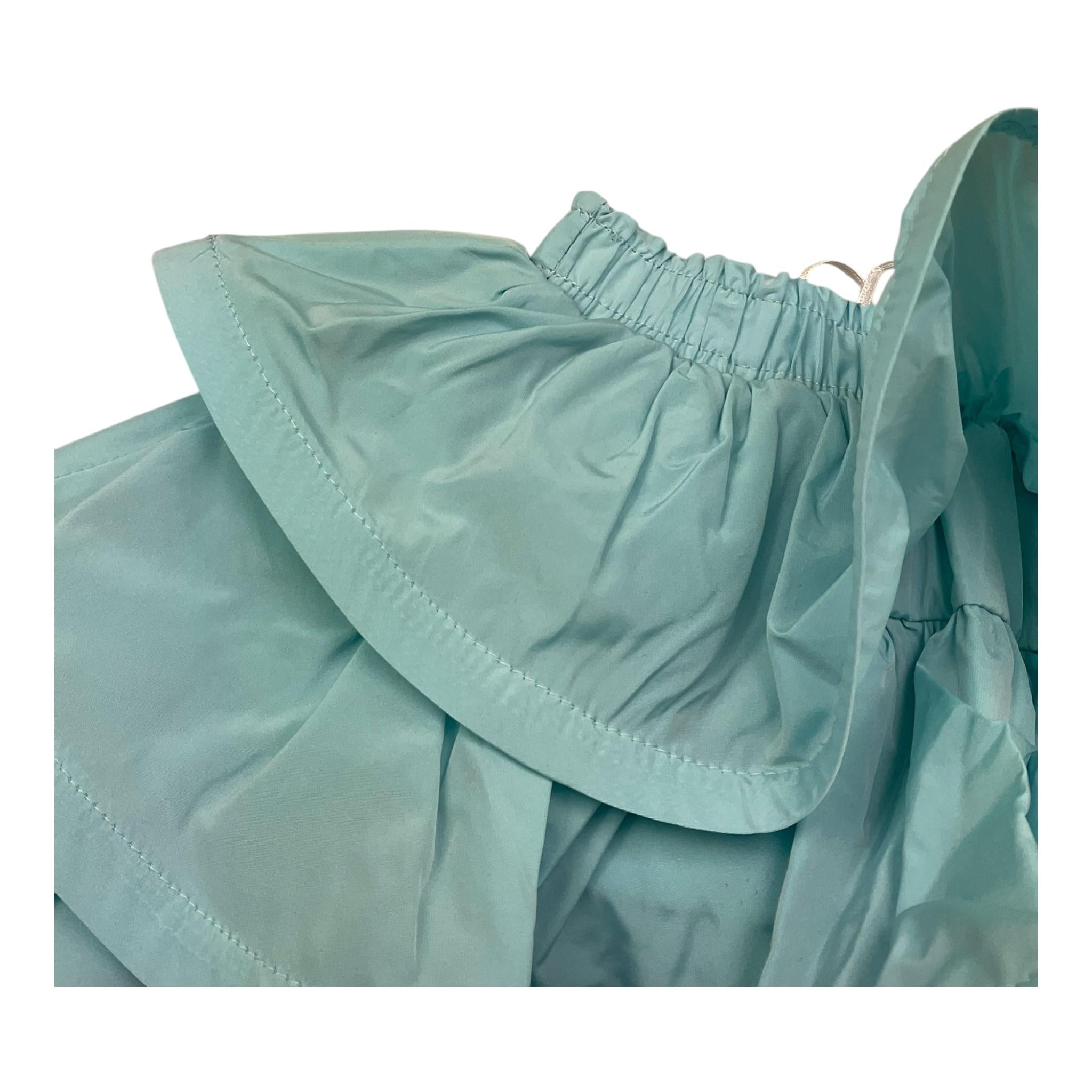 Miss Grant Gonna Tinta Unita con Balze per Neonata MG1345 AZZURRO MISS GRANT 