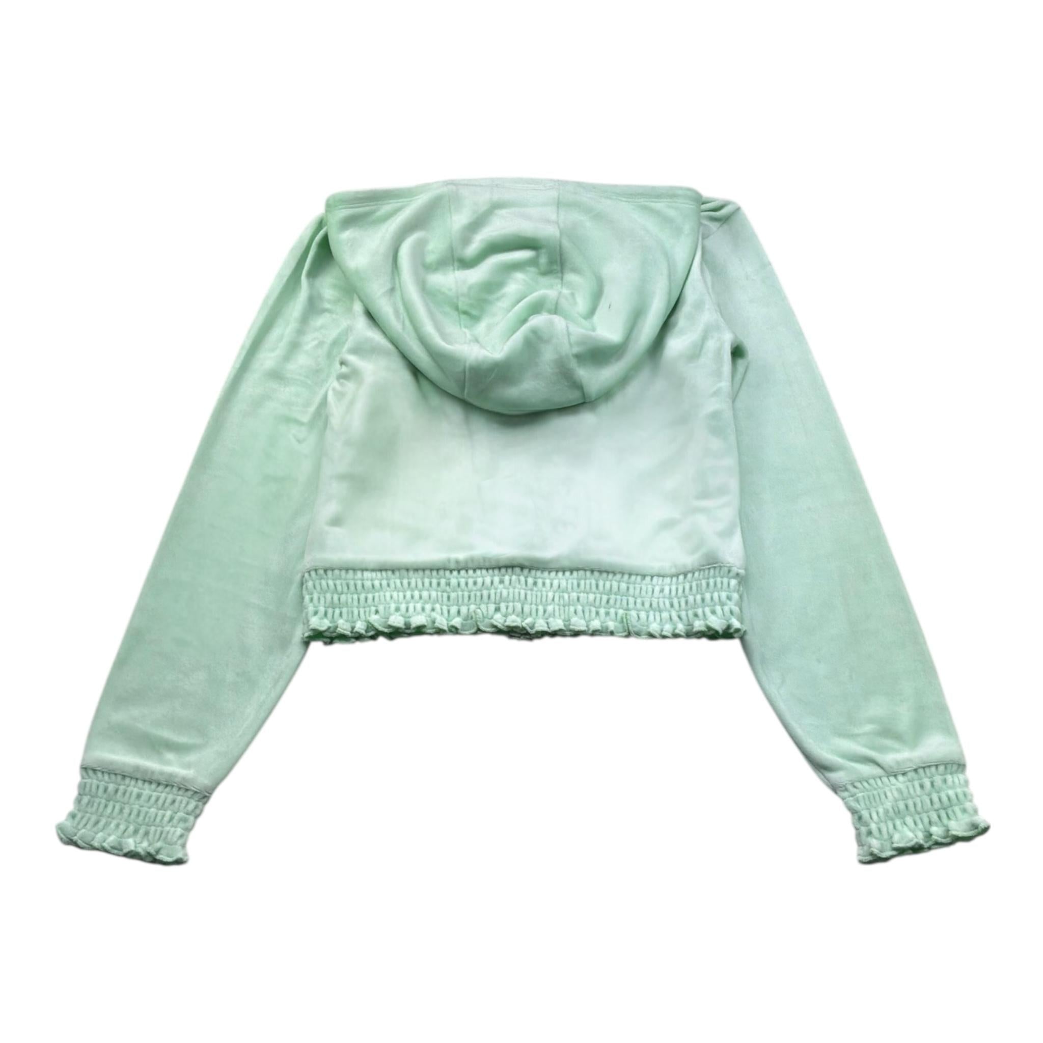 Juicy Couture Felpa Tinta Unita con Zip E Cappuccio per Bambina JBX6685 VERDE ACQUA JUICY COUTURE 