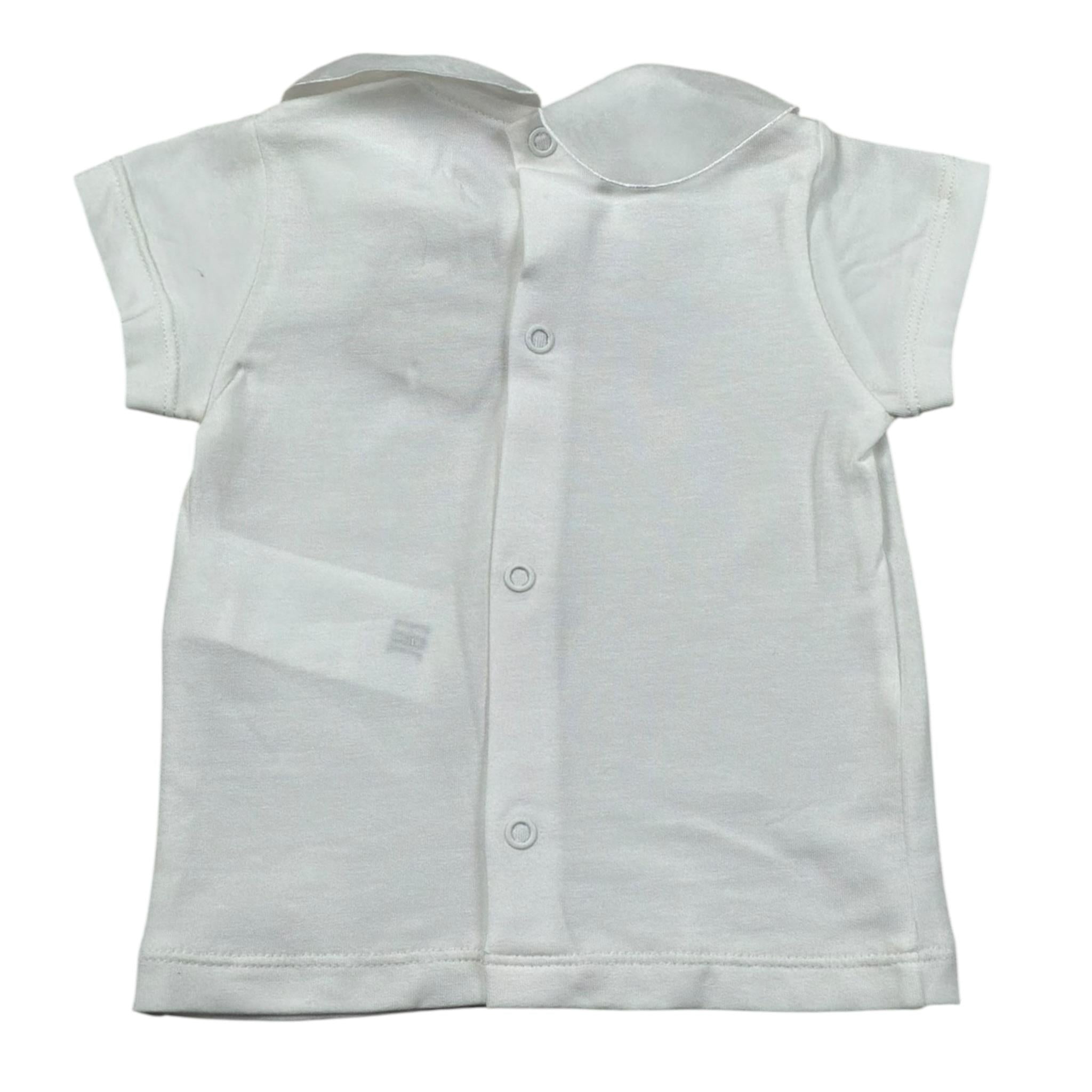 Le Bebe T-Shirt Tinta Unita con Colletto per Neonata LBG5835 BIANCO LE BEBE 