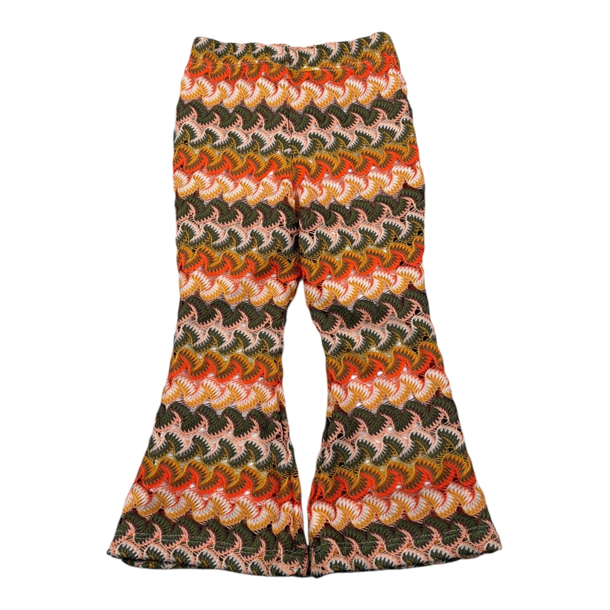 La Stupenderia Pantalone Ricami In Contrasto Modello Zampa per Neonata TJPN94X MULTICOLOR LA STUPENDERIA 