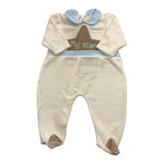 LA STUPENDERIA tutina tinta unita con stampa e colletto Bianco per Neonato TBTT53 BIANCO LA STUPENDERIA 